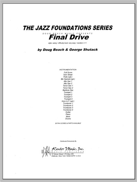 Final Drive Full Score Sheet Music Beach Shutack Jazz Ensemble