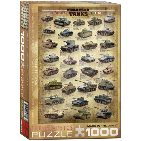 Eurographics World War Ii Tanks 1000 Piece Jigsaw Puzzle 60000388 Hobbies