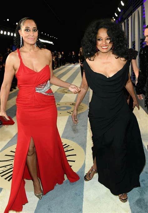 Diana Ross With Her Daughter Tracee Ellis Ross Arriving At The Vanity Fair Oscar Party At The