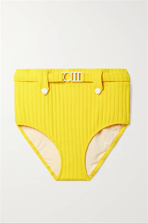 Buy Solid Striped The Annie Ribbed Bikini Briefs At Off Editorialist
