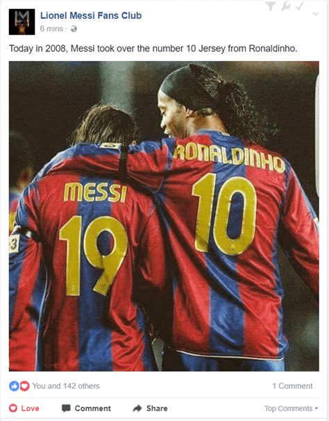 Today In 2008 Messi Took Over The Number 10 Jersey From Ronaldinho