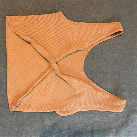 Small Twisted Front Nude Tank Top Depop