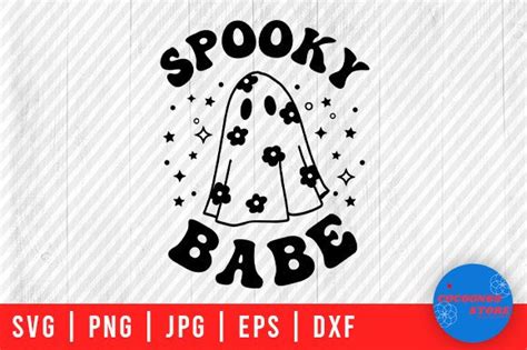 Spooky Babe Ghost Flowers Boo Ghost Svg Graphic By Cocoon Store Creative Fabrica