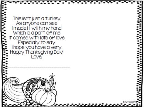 Free Printable Turkey Handprint Poem Printable Templates