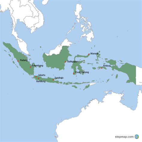 StepMap Indonesia Landkarte für Indonesia