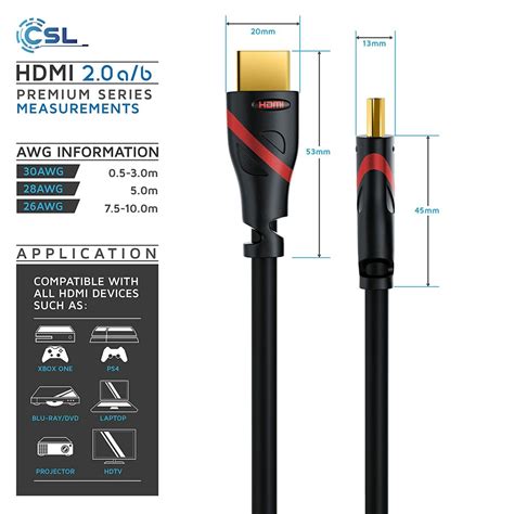 Marque Generique Csl 025m Ultra Hd 4k Hdmi Câble High Speed Par