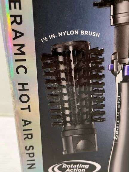 Infiniti Pro By Conair Ceramic Hot Air Spin Brush Nylon Brush Smooth Shiny Results Box Has
