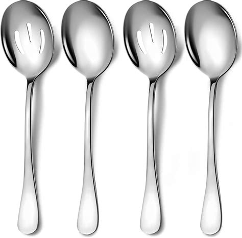 Keyoxy Serving Spoons 4 Pieces Stainless Steel Serving