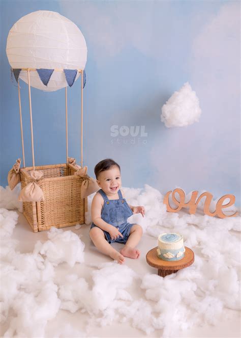 Hot Air Balloon Cake Smash On The Clouds Soul Studio