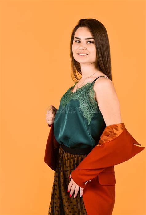 Girl Fashion Model Tender Lace Blouse Nude Shoulders Female Beauty Concept Stock Photo Image