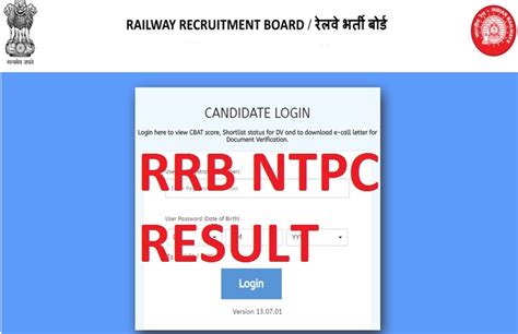 Rrb Ntpc Result Level 6 Result Result To Be Declared