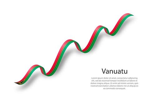 Premium Vector Waving Ribbon Or Banner With Flag Of Vanuatu