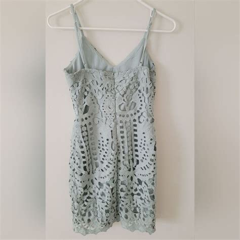 Lulus Perfect Love Sage Green Crochet Lace Mini Dress Gem