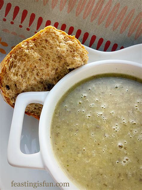 Creamy Low Fat Mushroom Soup - Feasting Is Fun