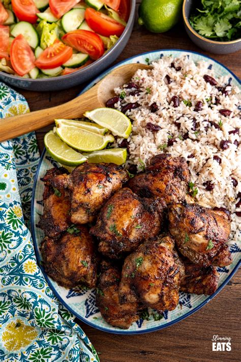 Jamaican Jerk Chicken With Rice And Peas Slimming Eats