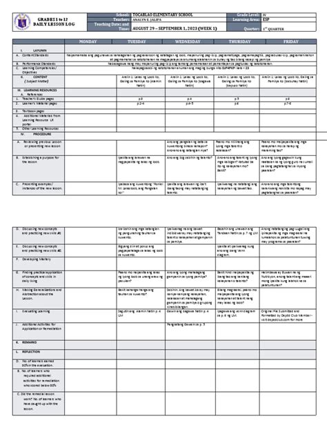 DLL - Esp 4 - Q1 - W1 | PDF