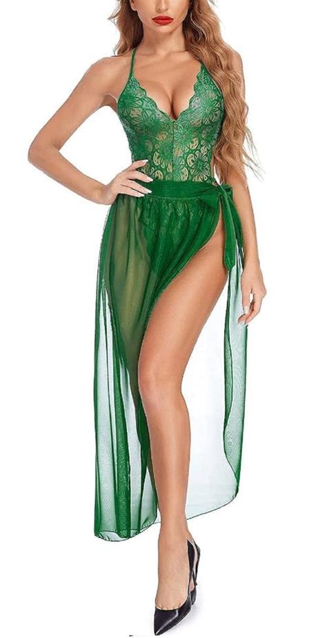 Buy Skmodel Stylish Women Hot Sexy One Piece Lingerie Set For Honeymoon Deep V Lace Bra Net