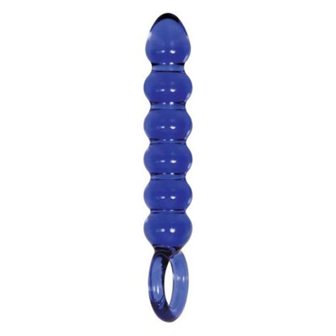 Adam Eve Cobalt Beaded Glass Dildo Blue Sex Toys At Adult Empire
