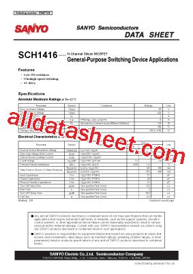 SCH1416 Datasheet(PDF) - Sanyo Semicon Device