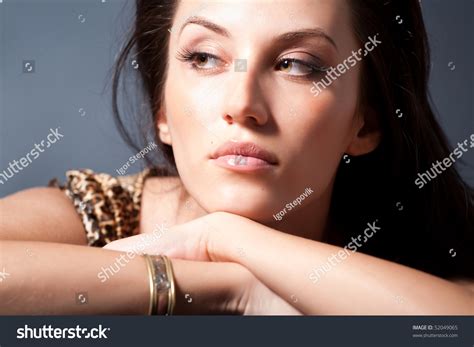 Portrait Attractive Brunette Sexy Girl Over Stock Photo Shutterstock