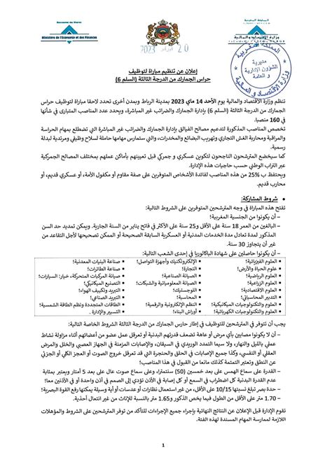 Résultats Concours Douanes Maroc 2023 160 Gardiens des Douanes Mon