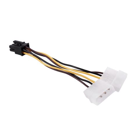 A Dual 4 Pin Molex Ide To 6 Pin Pci E Graphic Card Power Connector Cable Adapter Th