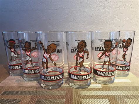 Complete Set Of 6 1991 92 Dairy Queen Portland Trailblazers Glasses 1891653824