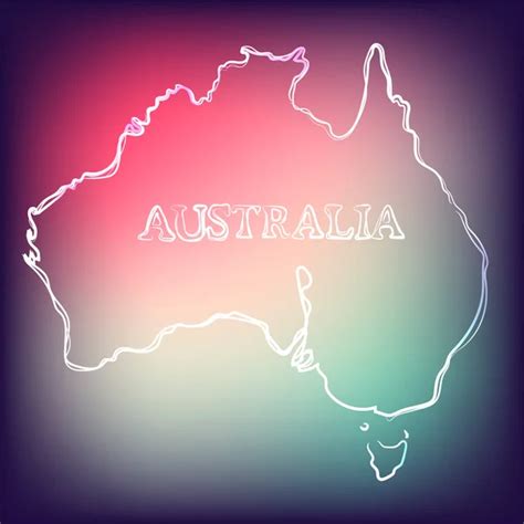 Beautiful Hand Drawn Outline Map Of Australia Vector Illustration