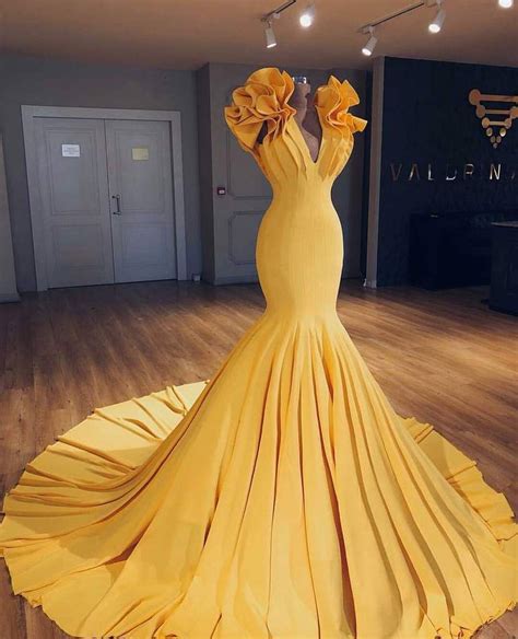 Yellow Mermaid Prom Dresses 2022