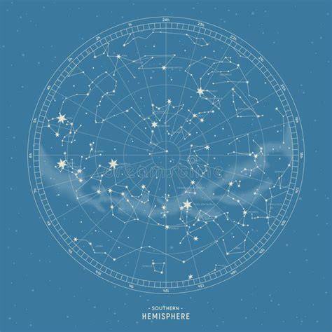 Constelações Do Hemisfério Sul - Hemisfério Sul. Mapa Estelar De Constelações Vetoriais Ilustração do ...