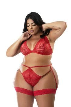 Lingerie Plus Size Cinta Liga Perneira Sensual Fio Dental Sexy Aunika Moda Intima Lingerie