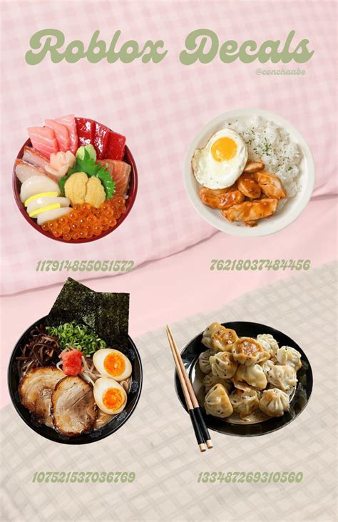 Food Roblox Decals In 2025 Bloxburg Food Decals Cooking Poster Food