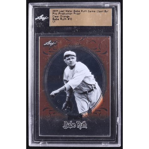 Babe Ruth Leaf Metal Babe Ruth Game Used Bat Clear Orange Pre Production Proof