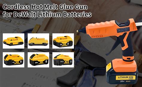 Amazon Cordless Hot Glue Gun For Dewalt V Max Batteries Full Size High Temperature Hot
