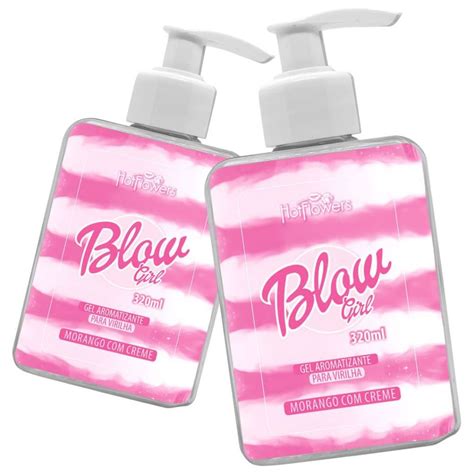 KIT Blow Girl Gel Hidratante Virilha Lubrificante Aroma De Morango Ml Hot Flowers