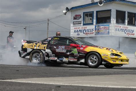 Camaro Burnout On The Race Track At The Starting Line Editorial Stock