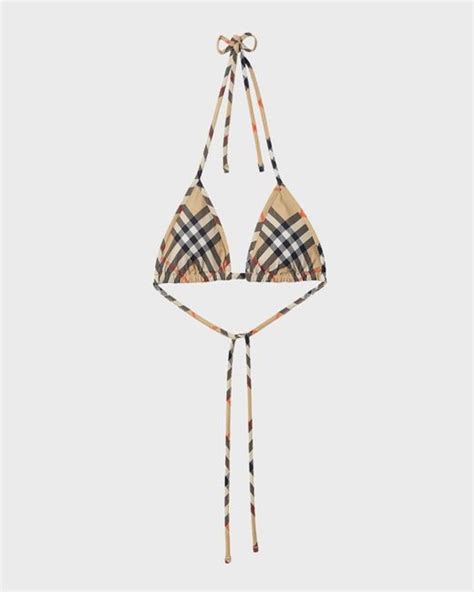 Burberry Signature Check Triangle Bikini Top In Black Lyst