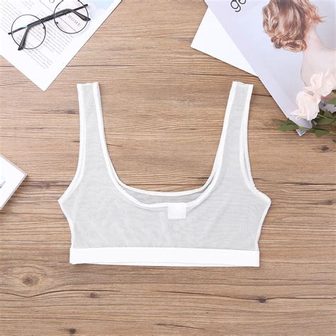 Sexy Women S Sheer Mesh Crop Top Bra See Through Vest Bralette Lingerie Tank Ebay