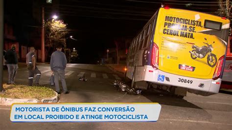 Motorista De Nibus Faz Convers O Proibida E Atinge Motociclista