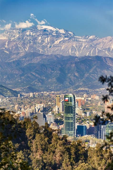 Skyline of Santiago De Chile Editorial Stock Image - Image of dense ...