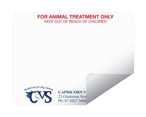 Veterinary Dymo 400 450 Drug Labels Vss06 Vetstationery