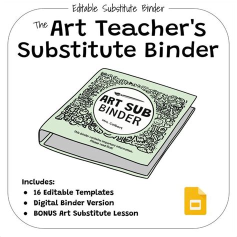 Editable Substitute Binder Forms For The Art Teacher DIGITAL And