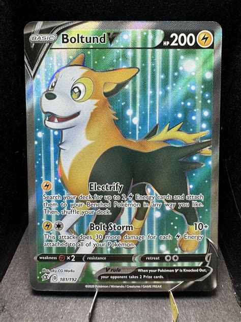 Pokemon TCG SWSH Rebel Clash Boltund V 181 192 Full Art Ultra Rare NM