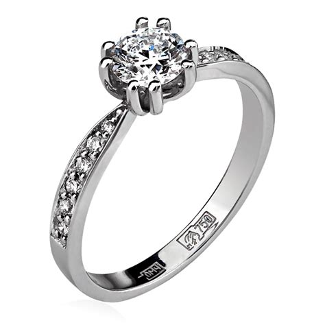 Помолвочные кольца из белого золота – купить в Москве в интернет ...