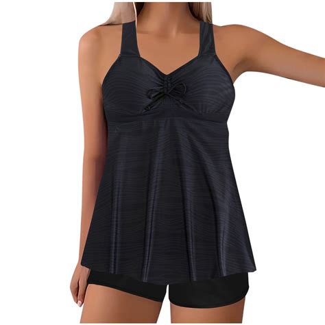 Hot Days Bold Styles Utsjkr Swim Suits For Women Plus Size Solid Color Tankini Swimsuits