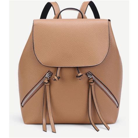 SheIn Sheinside Double Zipper Front Flap Backpack 25 Liked On