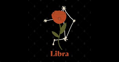 Libra zodiac flower and constellation - Libra - Sticker | TeePublic