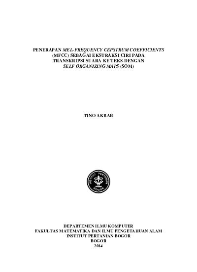 Penerapan Mel Frequency Cepstrum Coefficients Mfcc Sebagai Ekstraksi