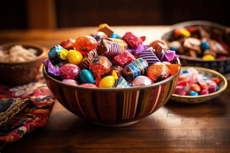 Premium Photo Assorted Candy And Chocolate On The Table