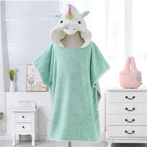 Детское полотенце - пончо с уголком, капюшоном или плед Единорог ...